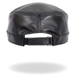 Hot Leathers LHA2007 Black Leather Cadet Cap - Image 5