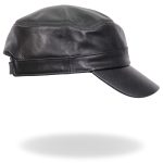 Hot Leathers LHA2007 Black Leather Cadet Cap - Image 6