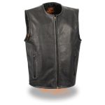 Milwaukee Leather LKM3740 Men’s Seamless Design Zippered Front Leather Vest
