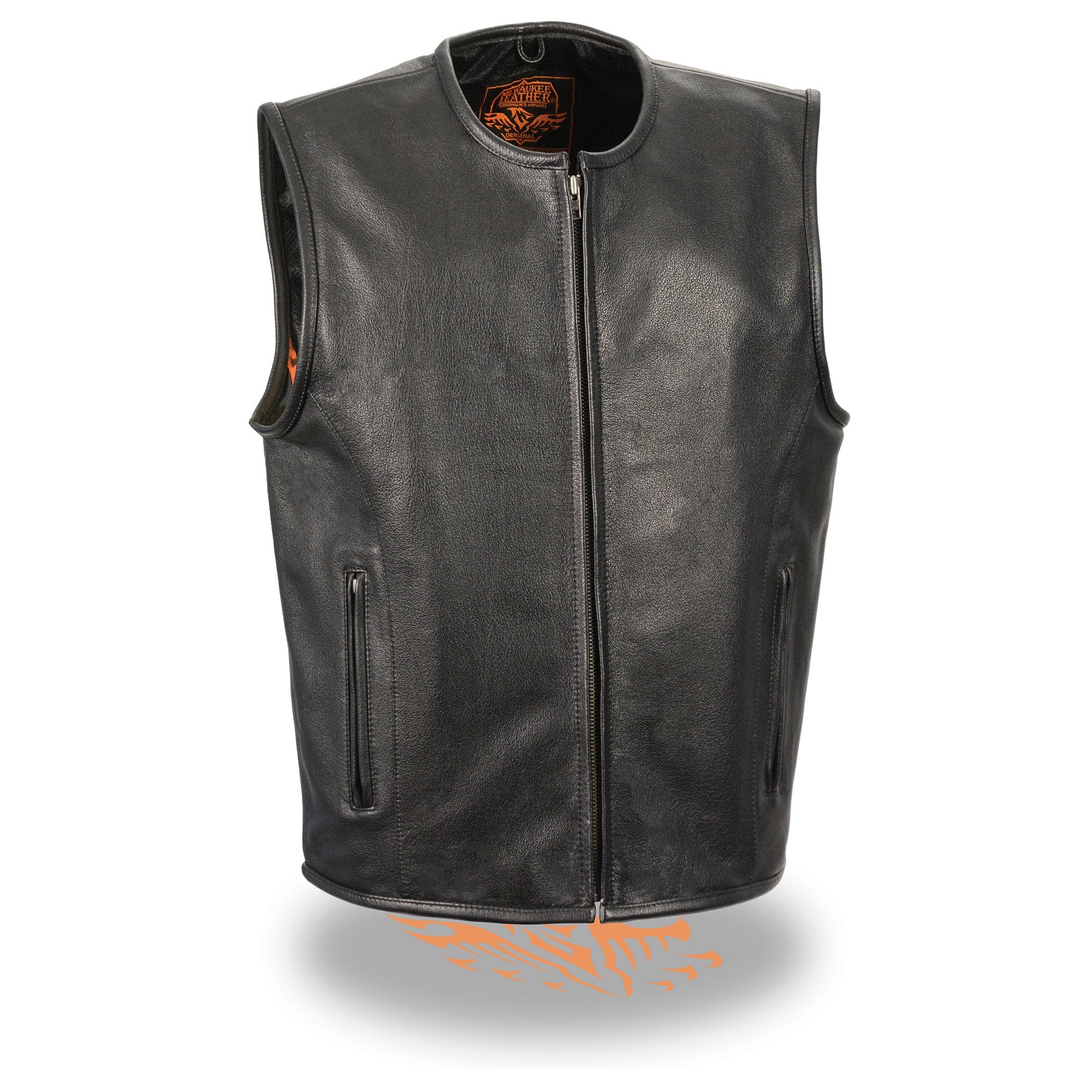 lkm3740.jpg Milwaukee Leather LKM3740 Men’s Seamless Design Zippered Front Leather Vest - Image 1