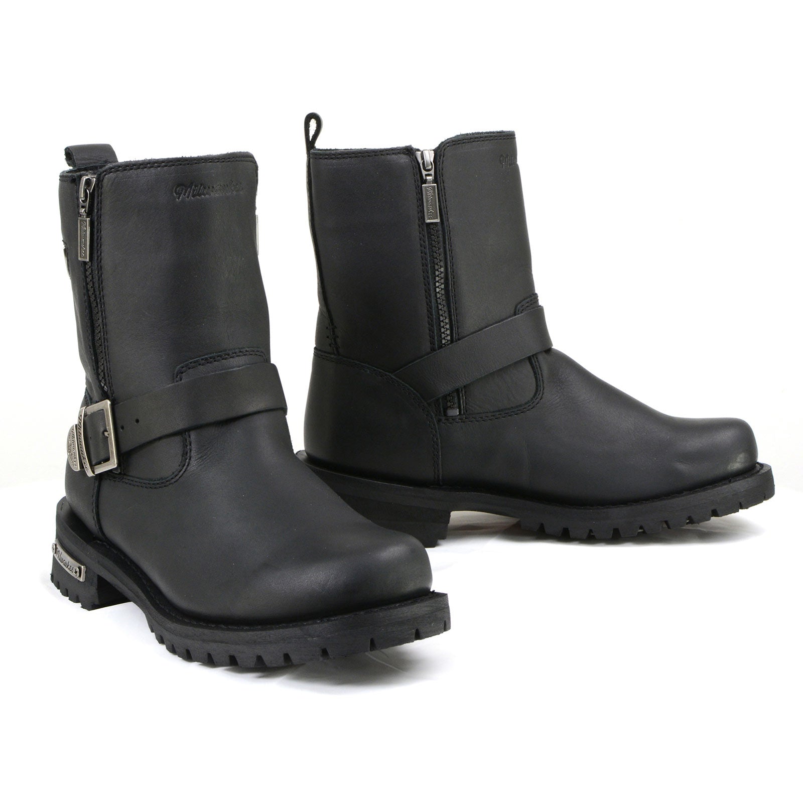 mb407-web.jpg MMCC MB407 Men’s Afterburner Black Leather Biker Boots – Riding Footwear - Image 1