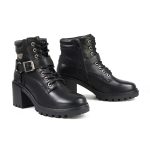 Milwaukee Leather MBL9316 Women’s Black Leather Lace-Up Motorcycle Biker Riding Boot with Harness Ring