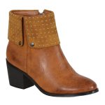 Milwaukee Leather MBL9401 Women’s Short Cognac Round Toe Boots with Inside Zipper