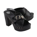 Milwaukee Leather MBL9412 Women’s Open Toe Fashion Casual Clogs with Buckle Cross Strap