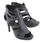 Milwaukee Leather MBL9452 Women’s Black Stiletto Heeled Fashion Casual Sandals w/ Studded Ankle Straps