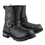 Milwaukee Leather Men’s Black Leather Wide Width 6-inch Classic Engineer Motorcycle Boots w/ Side Zipper MBM9040W