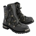 Milwaukee Leather MBM9075 Men’s Black Leather 6-inch Plain Toe Dual Zipper Motorcycle Rider Boots