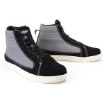 Milwaukee Leather MBM9112 Men’s Black Suede with Grey Canvas Reinforced Casual Street Riding Shoes w/ Ankle Support