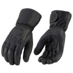 Milwaukee Leather MG7534 Men’s Black Deerskin Gauntlet Motorcycle Gloves w/ Wrist Strap & Cinch Closure