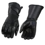 Milwaukee Leather MG7550 Men’s Black Cowhide Leather Gauntlet Motorcycle Hand Gloves w/ X-Long Cuff i-Touch Screen Waterproof