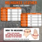 Milwaukee Leather SH351 Men’s ‘Flaming Skull’ Black Leather Fingerless Gloves - Image 3