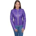 Milwaukee Leather SFL2830 Women’s Purple Scuba Style Sheepskin Fashion Leather Jacket