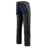 Milwaukee Leather SH1135 Men’s ‘Braided’ Black Classic Leather Motorcycle Chaps - Image 2