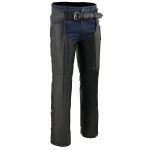 Milwaukee Leather Chaps for Men’s Black Thick Braided Premium Leather Motorcycle Chaps w/ Front Coin Pocket-ML1135
