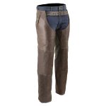 Milwaukee Leather Men’s Retro Brown Premium Leather Motorcycle Rider Chaps w/ Snap Out Thermal Liner/ 4-Pockets-ML1191RT