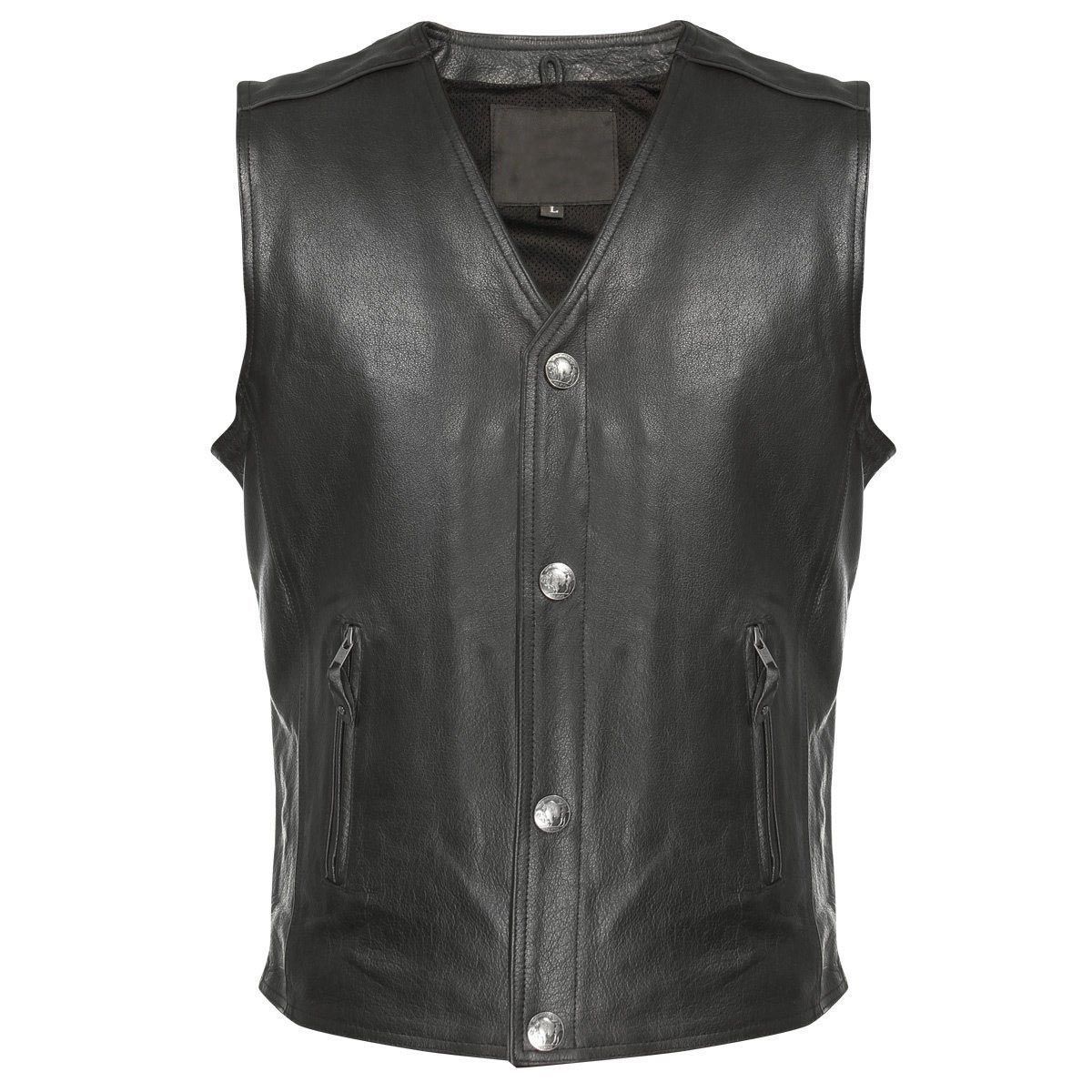 ml1378-xs-1378-main.jpg Milwaukee Leather ML1378 Men’s ‘Buffalo Nickel’ Black Motorcycle Vest - Image 1