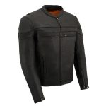 Milwaukee Leather ML1408 Men’s Black ‘Savage’ Sporty Crossover Leather Jacket