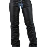 Milwaukee Leather ML1986 Women’s Black Leather Low Cut Sure Fit Motorcycle Chaps