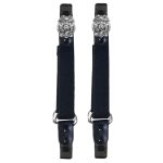 Milwaukee Leather MLA4015 Police Badge Motorcycle Biker Elastic Bungee Clips for Chaps or Pants (Set of 2)