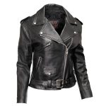 Milwaukee Leather USA MADE MLJKL5004 Women’s Black The Flaunt Premium Classic Motorcycle Style Leather Jacket