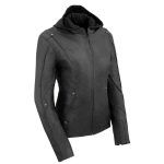 Milwaukee Leather MLL2555 Women’s Black 3/4 Hooded Leather Jacket with Side Stretch