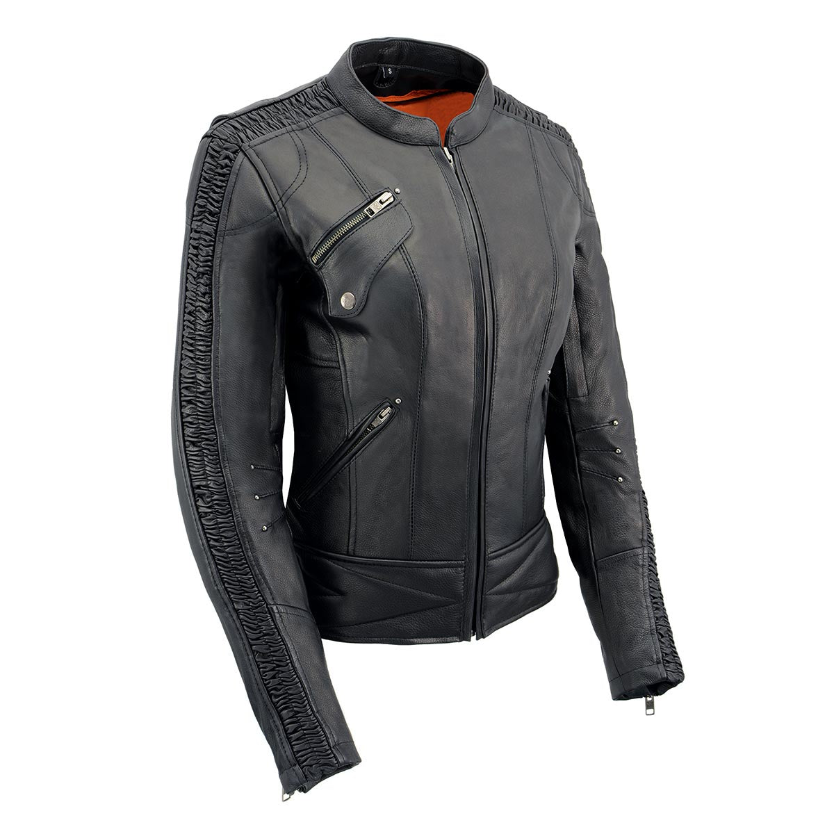 mll2570blk-edit-a.jpg Milwaukee Leather MLL2570 Women’s Black ‘Phoenix Embroidered’ Leather Motorcycle Jacket - Image 1