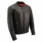 Milwaukee Leather MLM1502 Men’s Black Premium Leather Vented Motorcycle Biker Jacket w/ Cool-Tec Leather Treatment Tech
