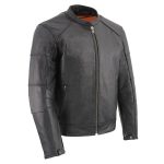 Milwaukee Leather MLM1507 Men’s Black ‘Super-Clean’ Sport Style Biker Jacket