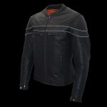 Milwaukee Leather MLM1525 Men’s ‘Crossover’ Black Leather Lightweight MC Jacket - Image 5