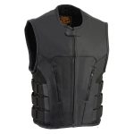 Milwaukee Leather MLM3500 Men’s Swat Style Rider Leather Vest w/ Single Panel Back for Club Patches