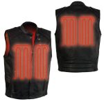 Milwaukee Leather MLM3523SET Men’s Black ‘Heated’ Collarless Moto Leather Vest – for Winter Cold Weather