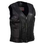 Milwaukee Leather USA MADE MLVSL5003 Women’s Black Speed Queen Motorcycle Leather Vest with Front Zipper