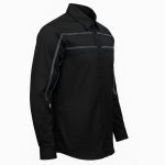 MMCC Men’s Octane Long Sleeve Mechanic Shirt – Black with Grey Stripe – 50-50 Cotton Poly – MMCC16000
