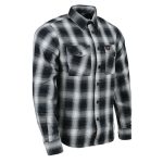 Milwaukee Leather MNG11654 Men’s Black and White Long Sleeve Cotton Flannel Shirt