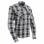 Milwaukee Leather MNG21600 Women’s Casual Black and White Long Sleeve Cotton Flannel Shirt
