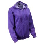 Milwaukee Leather MNG21622 Women’s Distressed Purple Sweatshirt Full Zip Up Long Sleeve Casual Hoodie – with Pocket