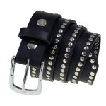 Milwaukee Leather MP7104 Men’s Studded Black Genuine Leather Belt for Biker with Buckle – 1.5 inches Wide