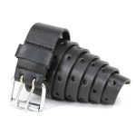 Milwaukee Leather MP7121 Men’s Double Prong – Black Genuine Leather Belt w/ Interchangeable Buckle – 1.5 inches Wide