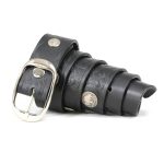 Milwaukee Leather MP7123 Men’s Cross Hatch & 5 Cent Buffalo-Black Leather Belt w/ Interchangeable Buckle-1.5 In Wide