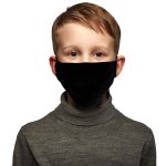 Milwaukee Leather MP7925FM Kids ‘Solid Black’ 100 % Cotton Protective Face Mask with Optional Filter Pocket