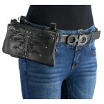 Milwaukee Leather MP8852 Women’s Black Leather Multi Pocket Belt Bag - Image 3