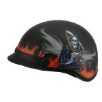 Milwaukee Helmets MPH9778 Matte Black Grim Reaper DOT Half Helmet