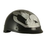 Milwaukee Helmets MPH9779 Black ‘Silver Skull’ DOT Half Helmet