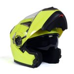 Milwaukee Helmets MPH9809DOT Ionized Neon Yellow Advanced Motorcycle Modular Helmet Biker w/ Drop Down Visor