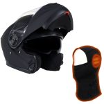 Milwaukee Helmets MPH9814DOT ‘Breeze’ Flat Black Modular Helmet for Men and Women Biker w/ MP7922FMSET Heated Balaclava Bundle