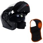 Milwaukee Helmets MPH9815DOT ‘Breeze’ Gloss Black Modular Helmet for Men and Women Biker w/ MP7922FMSET Heated Balaclava Bundle