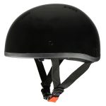 Milwaukee Performance Helmets MPH9851N Novelty Classic Glossy Black Half Helmet w/ Drop Down Visor