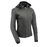 Milwaukee Leather MPL2746 Women’s Lightweight Hoodie Textile Scuba Jacket with Purple Wings