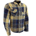 Milwaukee Leather MPM1639 Men’s Plaid Flannel Biker Shirt with CE Approved Armor – Reinforced w/ Aramid Fibers