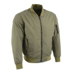 Milwaukee Leather MPM1731 Men’s Green Textile Aviator Bomber Jacket with Armor Protection